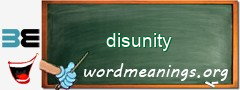 WordMeaning blackboard for disunity